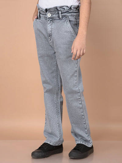 Grey Skinny High-Waist Jeans