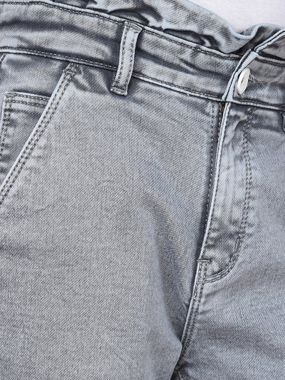 Grey Skinny High-Waist Jeans