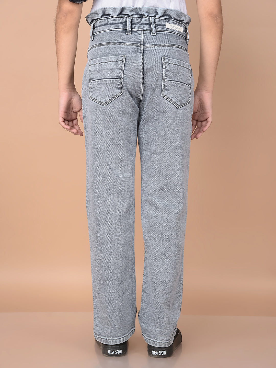 Grey Skinny High-Waist Jeans