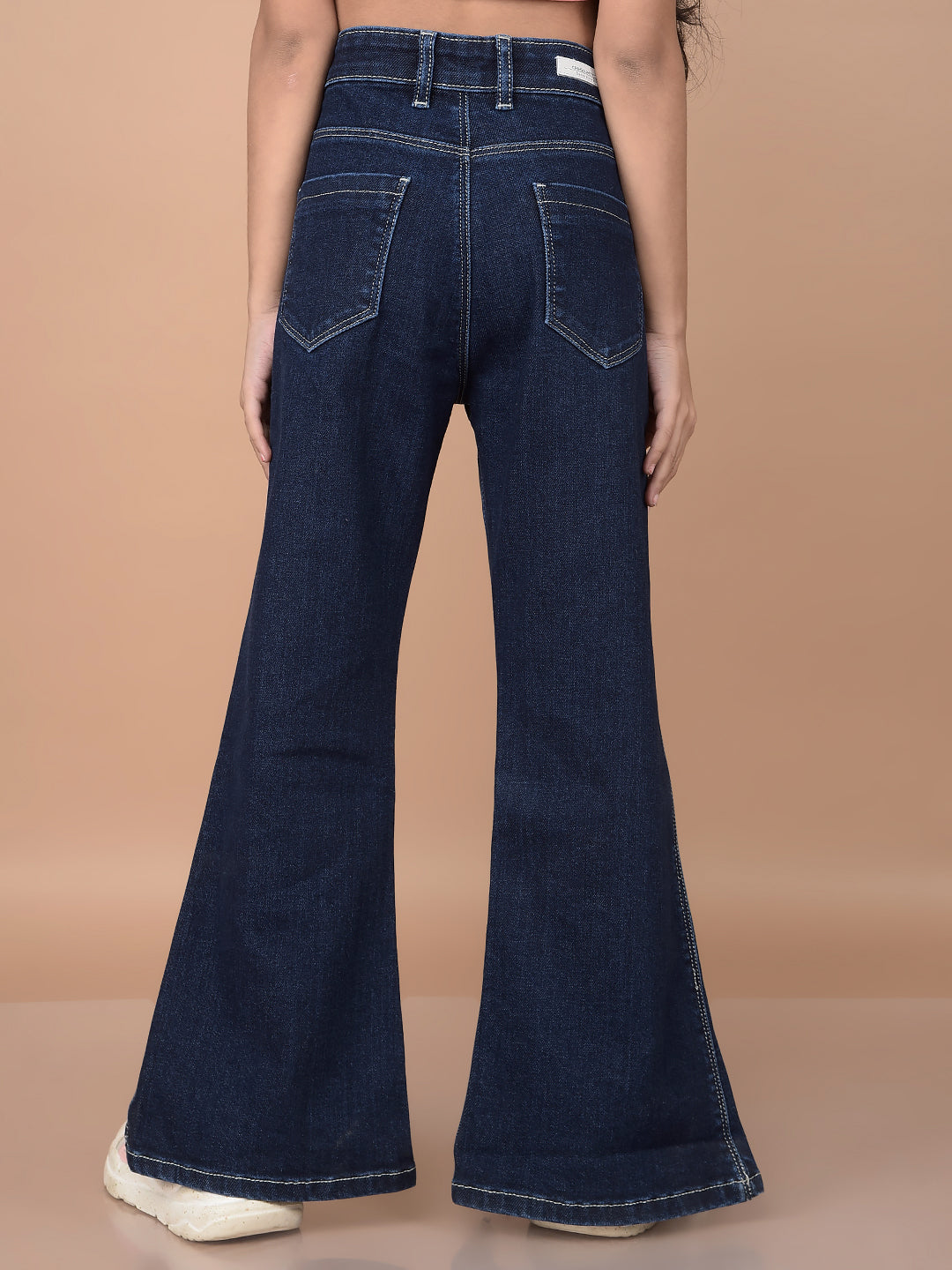 Blue Wide-Leg High-Waist Jeans