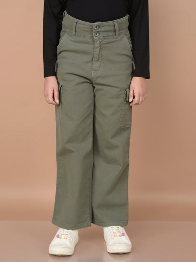 Green Relaxed Fit Cargo Jeans