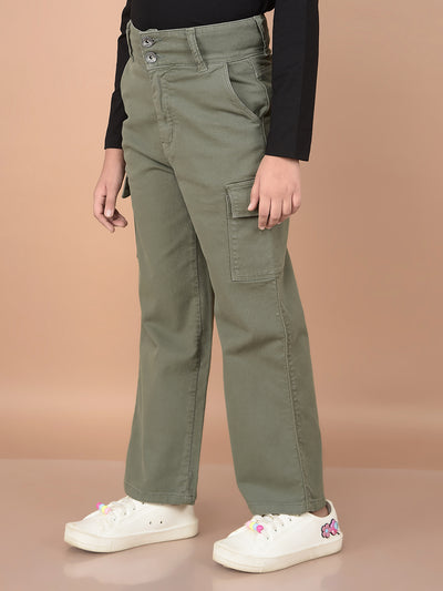 Green Relaxed Fit Cargo Jeans