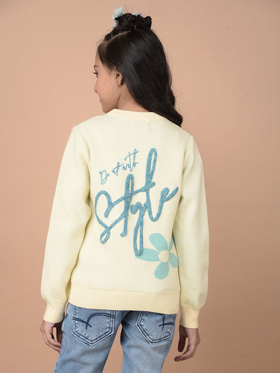 Cream Embroidered Sweater