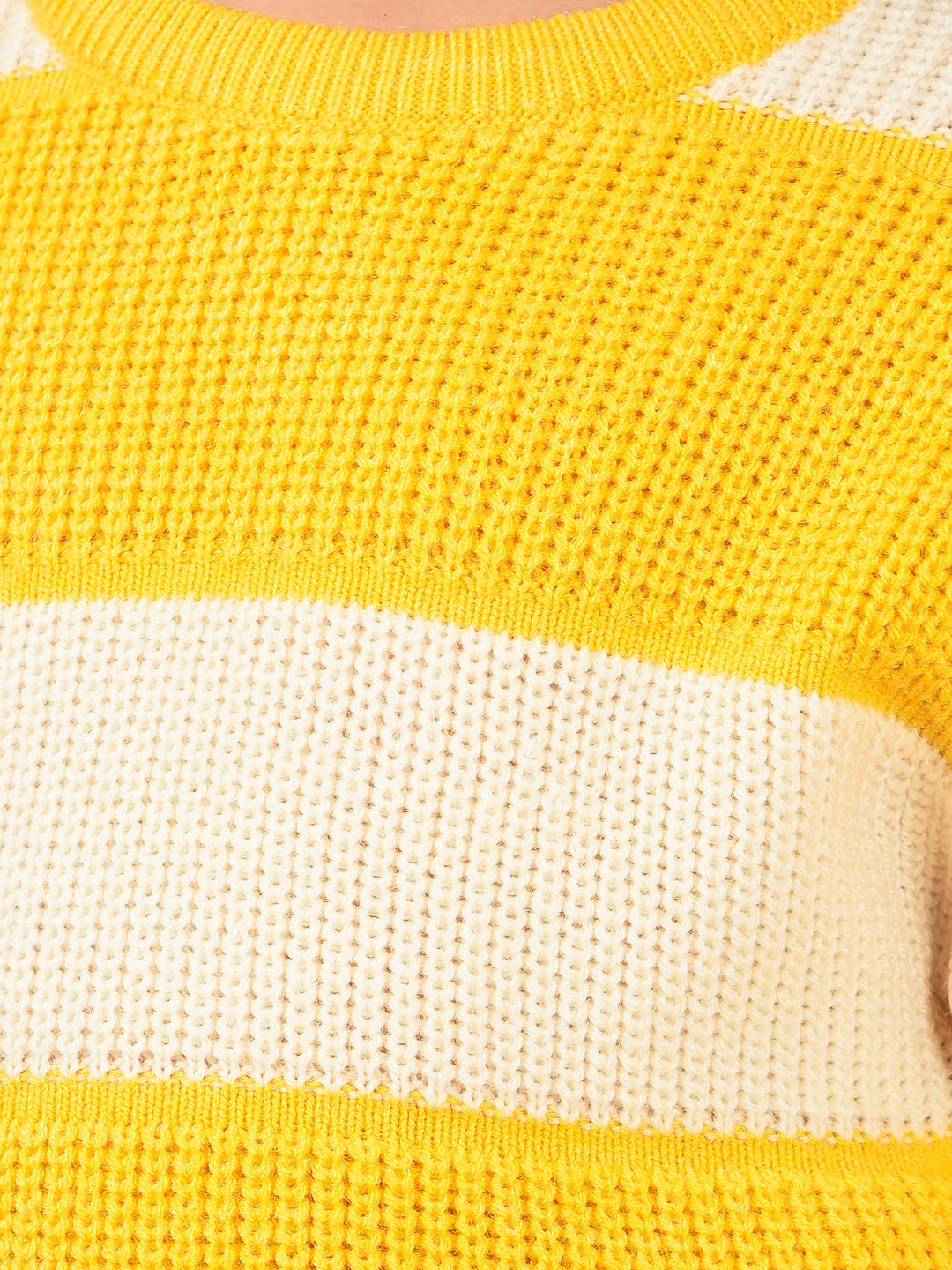 Yellow 100% Acrylic Sweater-Girls Sweaters-Crimsoune Club