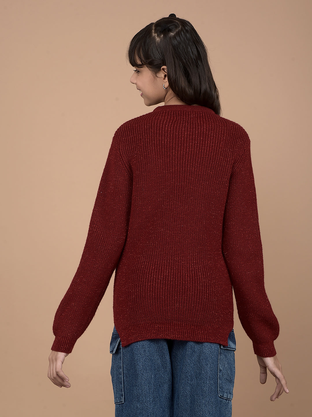 Red Embroidered Sweater