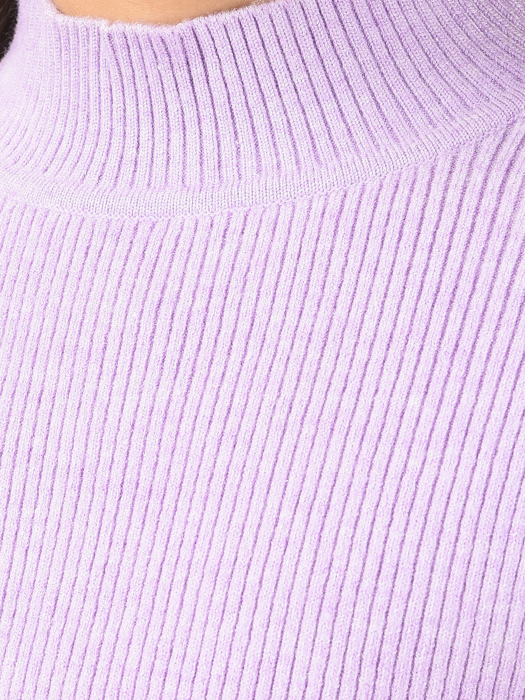 Purple High Neck Sweater