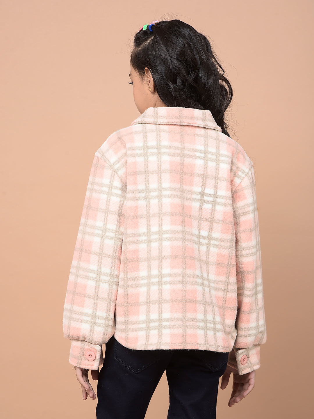 Peach Checked Shacket