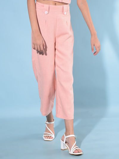 Peach Crop Length Lower-Girls Lounge pant-Crimsoune Club