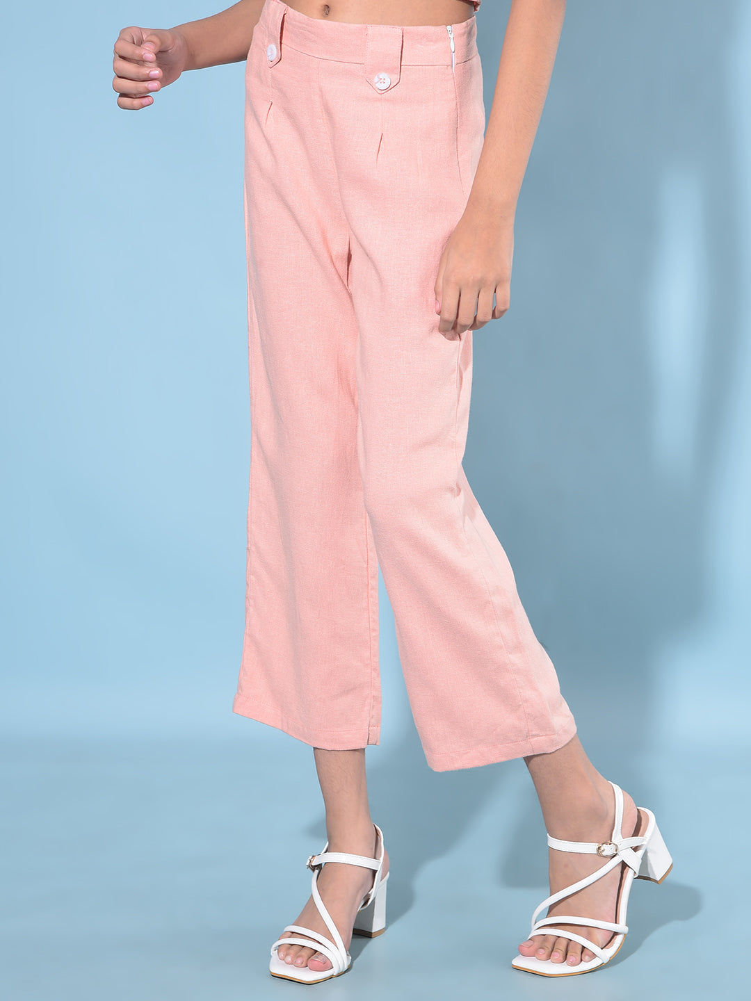 Peach Crop Length Lower-Girls Lounge pant-Crimsoune Club