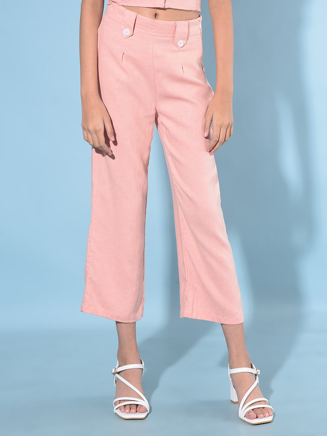 Peach Crop Length Lower-Girls Lounge pant-Crimsoune Club