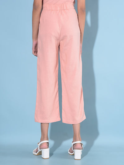 Peach Crop Length Lower-Girls Lounge pant-Crimsoune Club