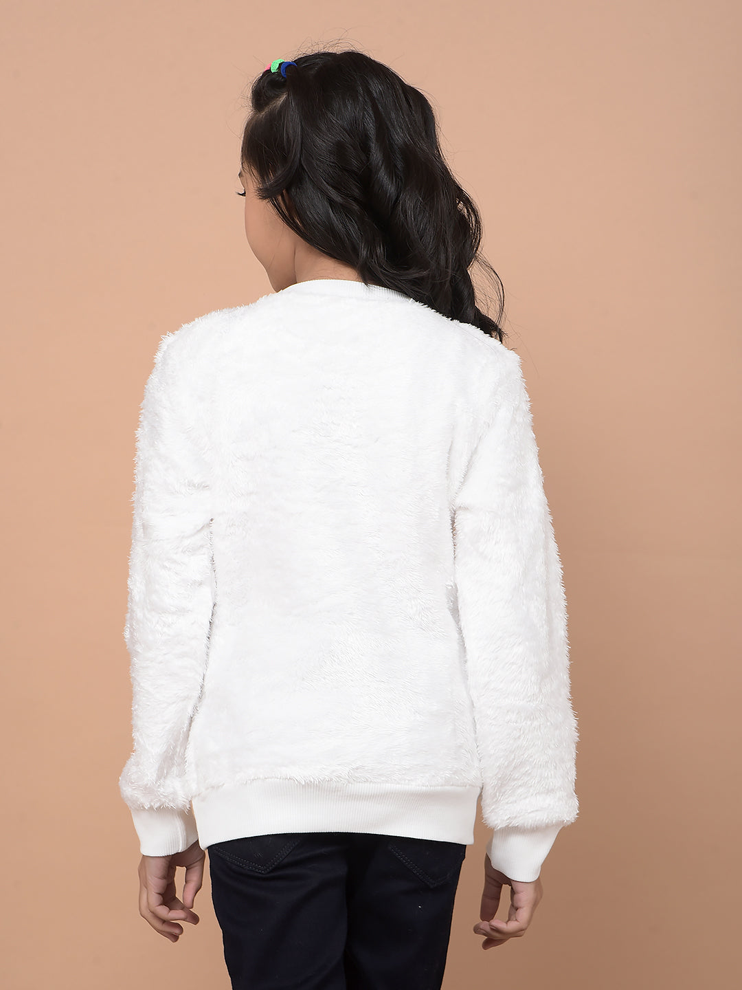 White Round Neck Sweatshirt