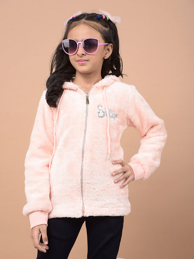 Pink Hooded Neck Sweatshirt-Girls Sweatshirts-Crimsoune Club