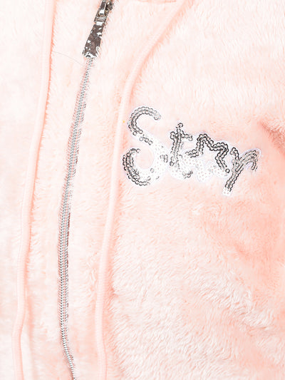 Pink Hooded Neck Sweatshirt