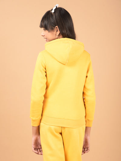 Mustard Hooded Neck Sweatshirt