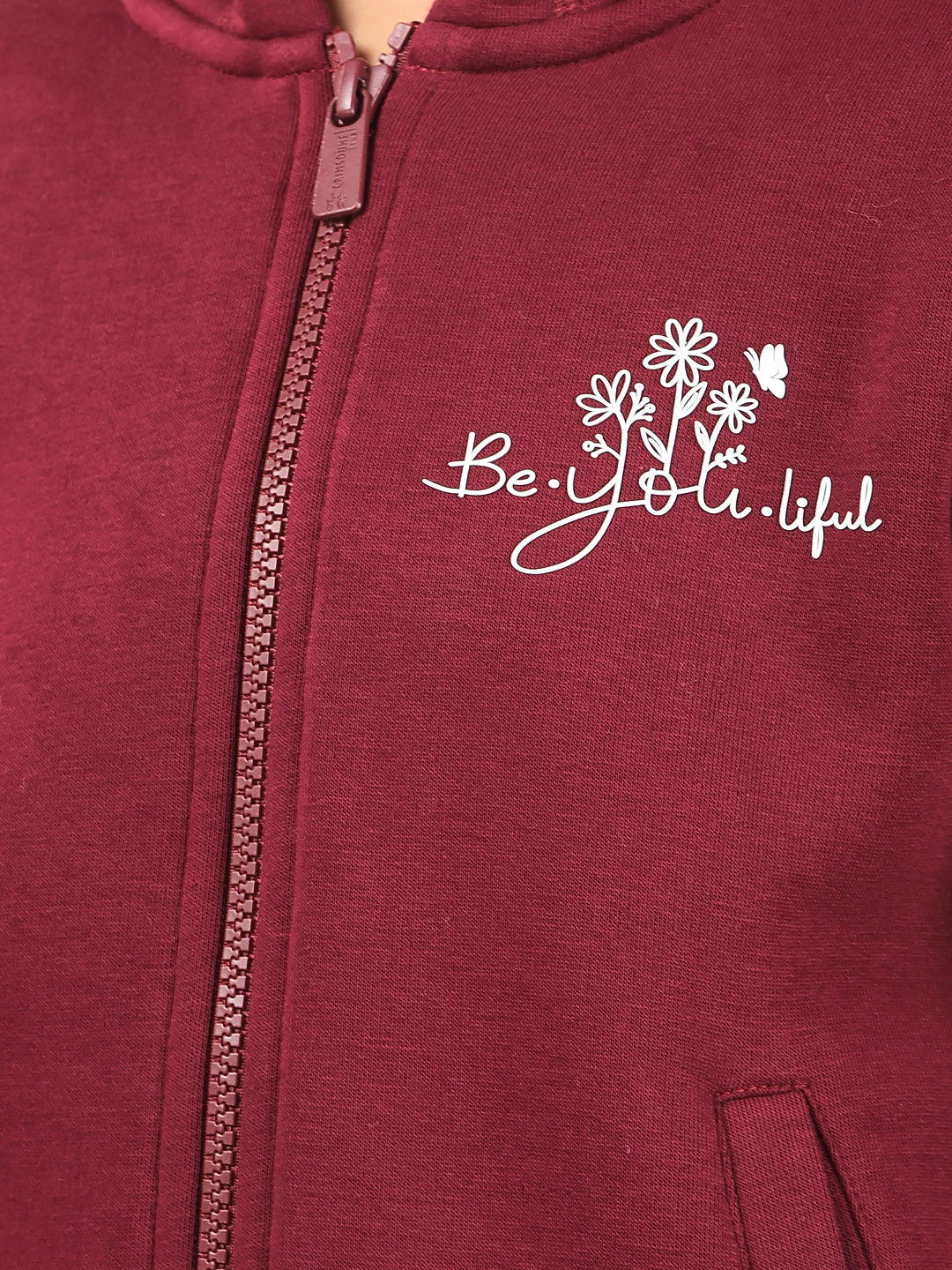 Wine Hooded Neck Sweatshirt