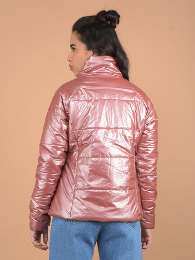 Peach Padded Jacket-Women Jackets-Crimsoune Club