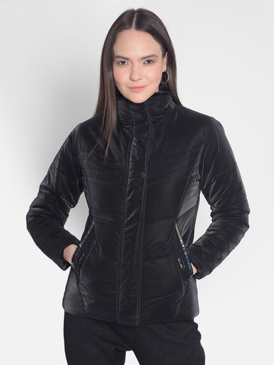 Black Puffer Jacket-Women Jackets-Crimsoune Club