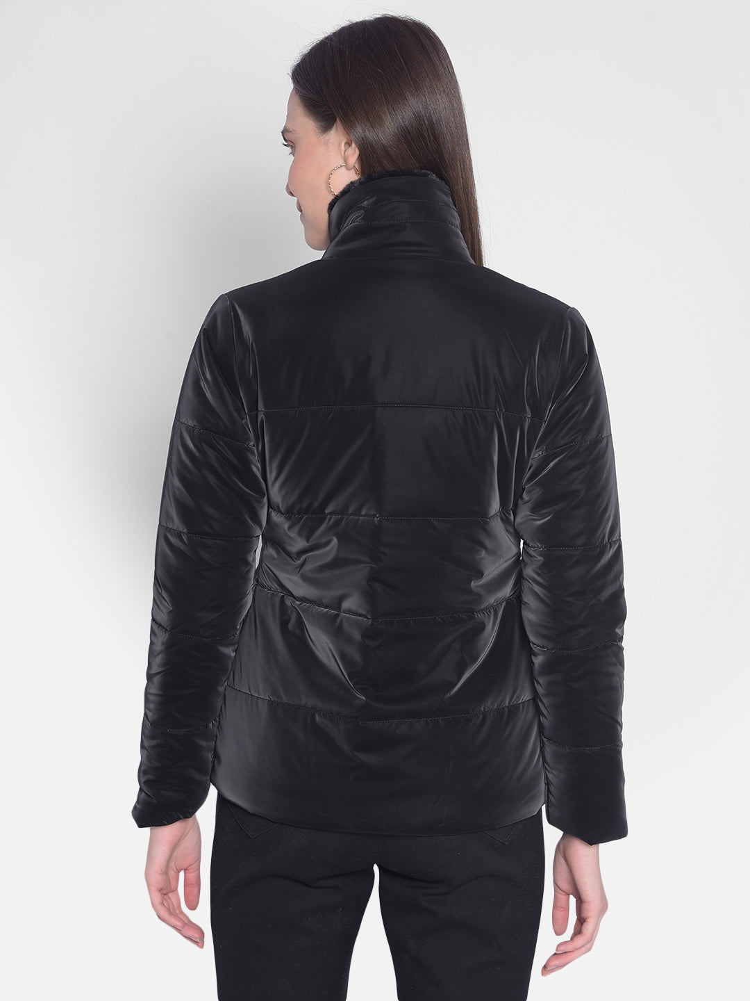 Black Puffer Jacket-Women Jackets-Crimsoune Club