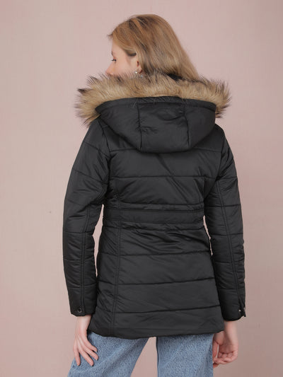 Black Padded Jacket-Women Jackets-Crimsoune Club