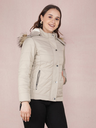 Grey Quilted Jacket-Women Jackets-Crimsoune Club