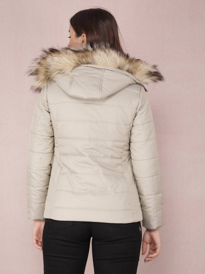 Grey Quilted Jacket-Women Jackets-Crimsoune Club