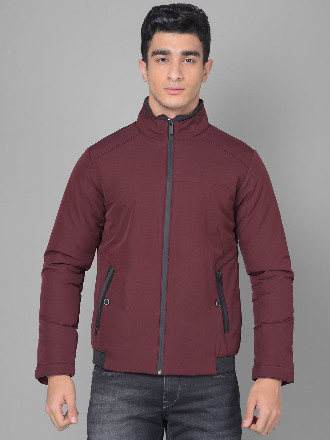 Maroon Bomber Jacket-Men Jackets-Crimsoune Club