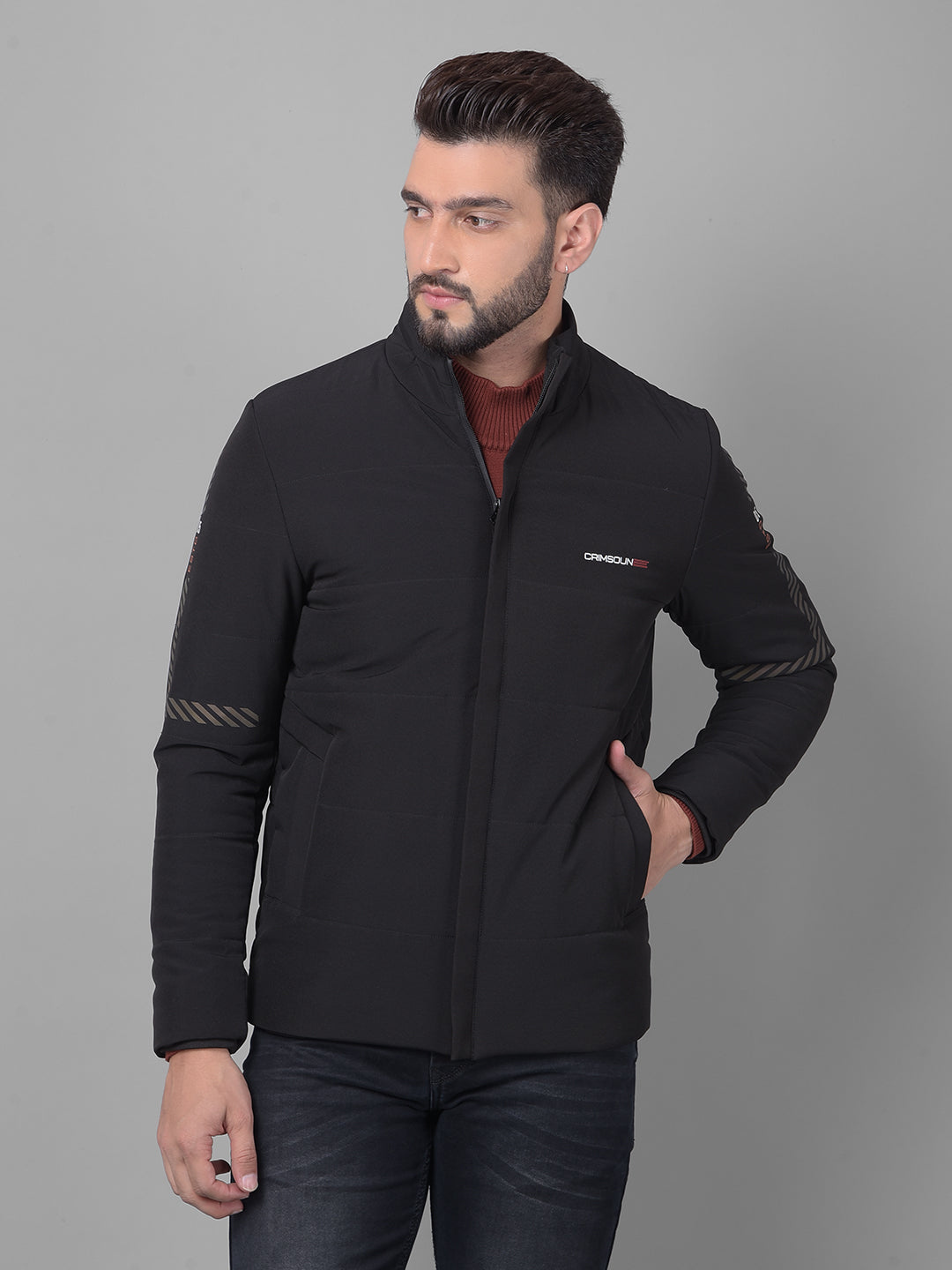 Black Puffer Jacket-Men Jackets-Crimsoune Club