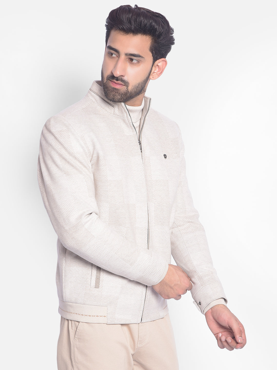 Beige Jacket-Men Jackets-Crimsoune Club