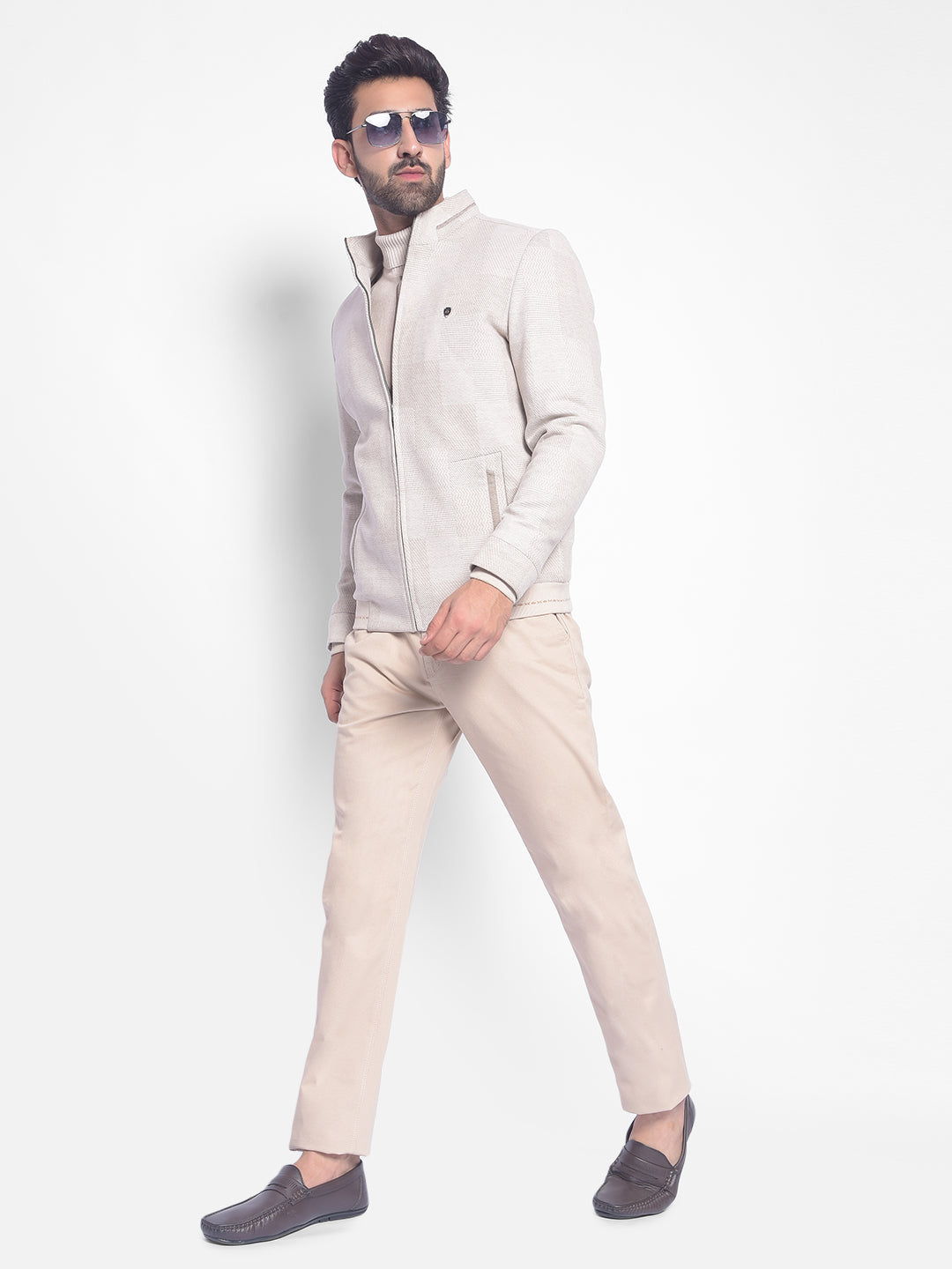 Beige Jacket-Men Jackets-Crimsoune Club