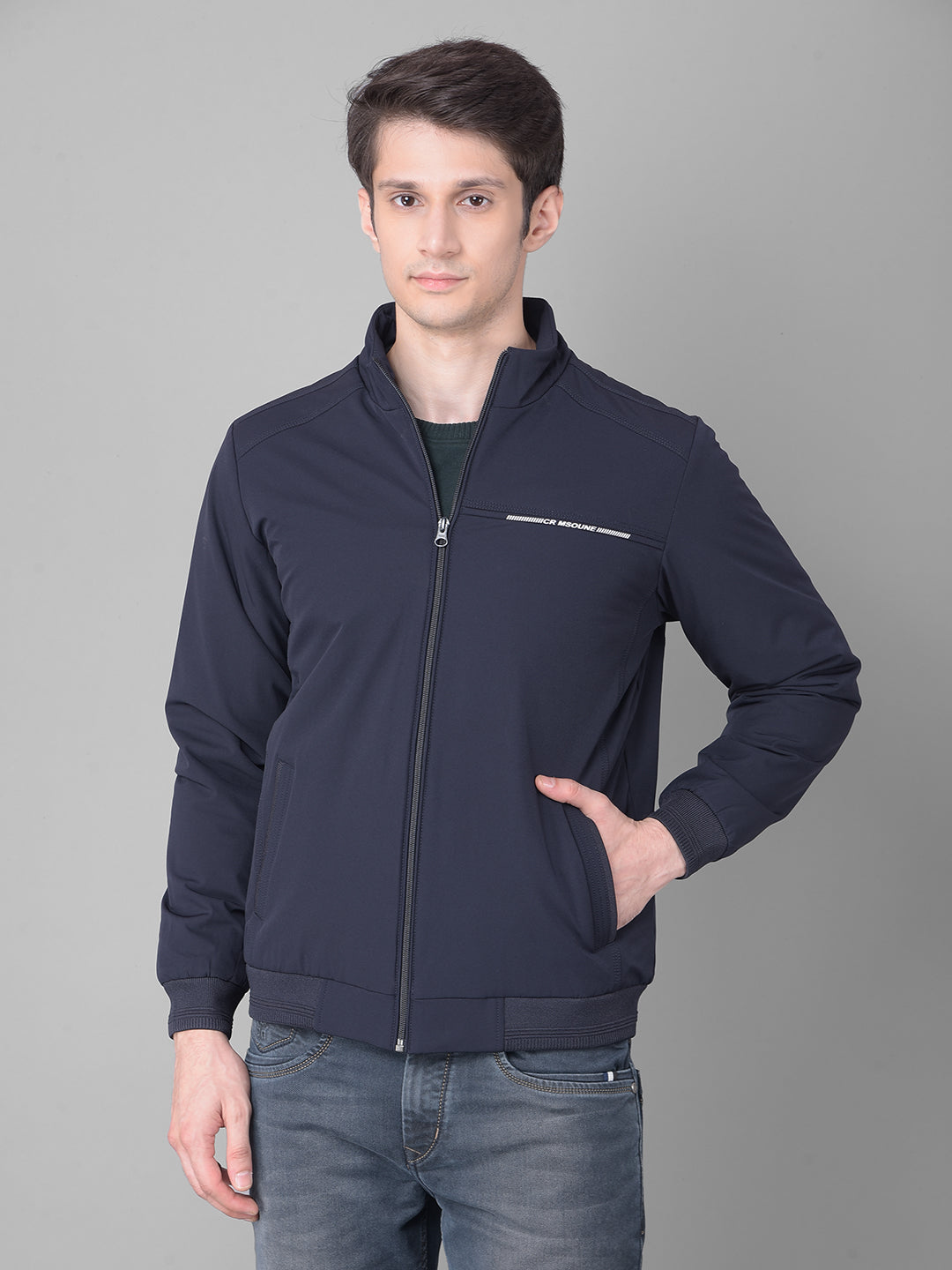 Navy Blue Sporty Jacket-Men Jackets-Crimsoune Club