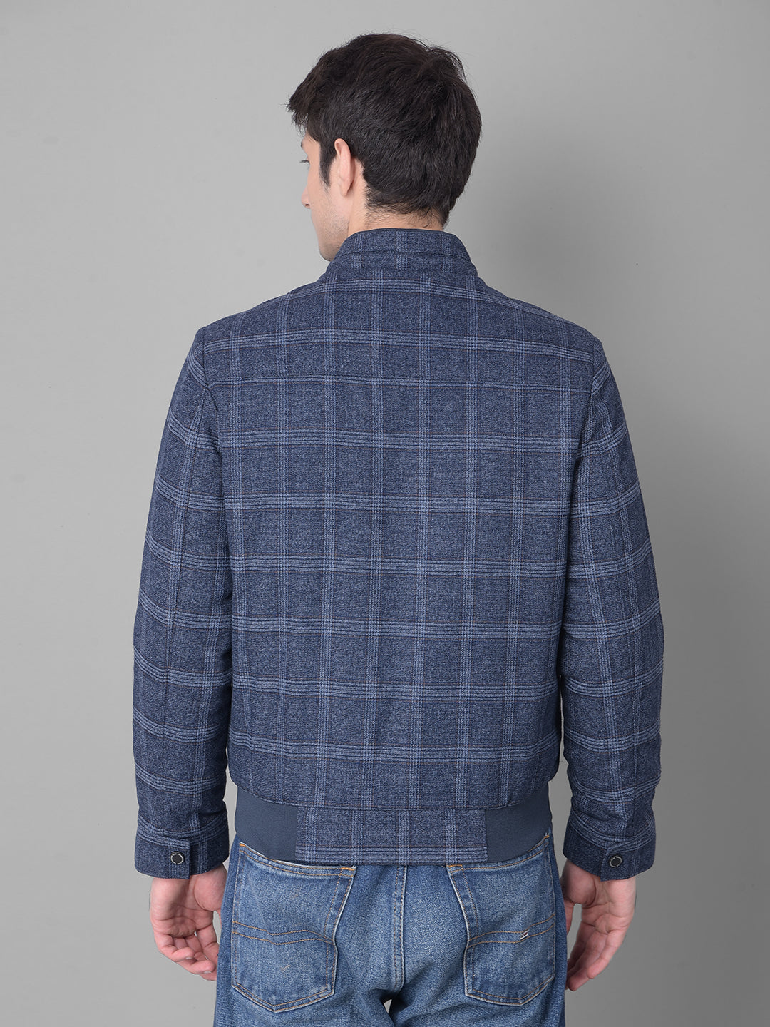 Blue Checked Tweed Jacket-Men Jackets-Crimsoune Club