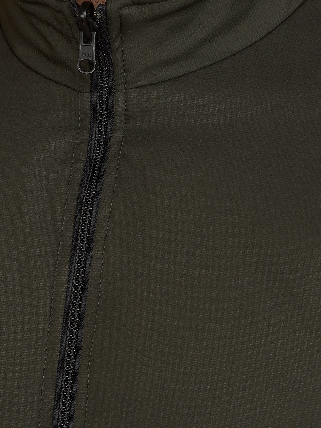 Olive Mock Neck Bomber Reversible Jacket-Men Jackets-Crimsoune Club