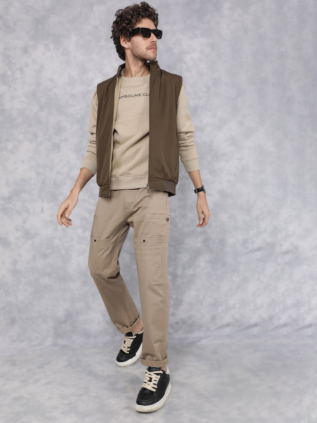 Olive Sleeveless Reversible Jacket-Men Jackets-Crimsoune Club