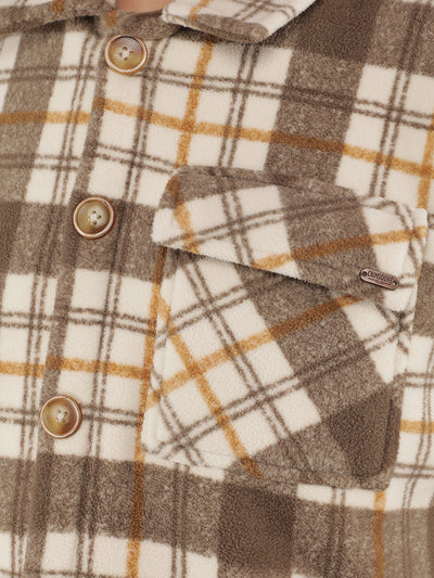 Brown Checkered Shacket-Men Shacket-Crimsoune Club