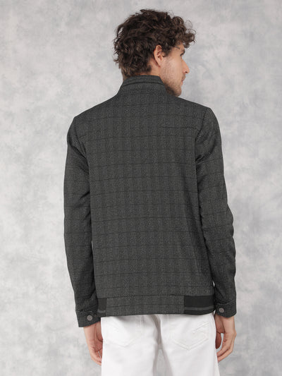 Black Checkered Jacket-Men Jackets-Crimsoune Club