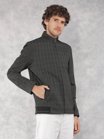 Black Checkered Jacket-Men Jackets-Crimsoune Club