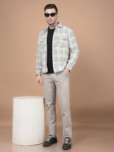 Grey Checked Shacket-Men Shackets-Crimsoune Club