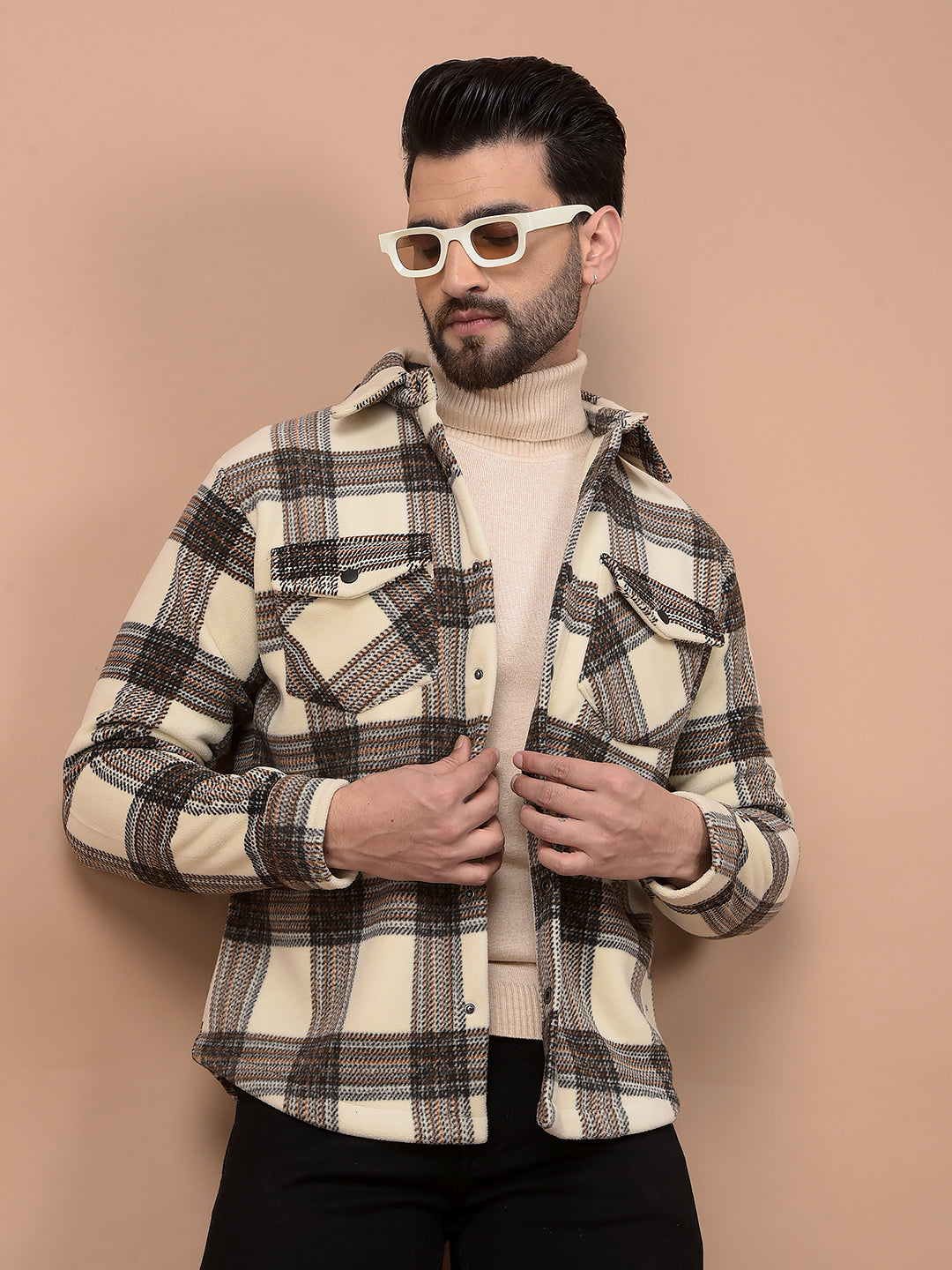 Brown Checked Shacket