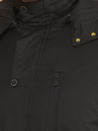 Black Hooded Jacket-Men Jackets-Crimsoune Club