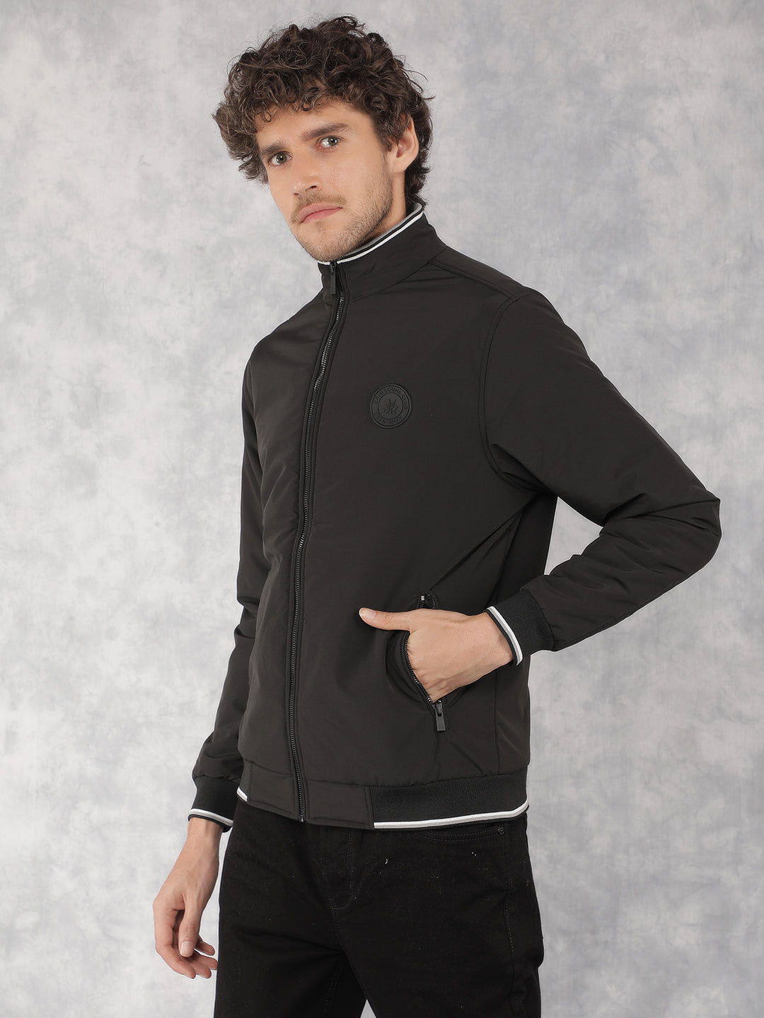 Black Bomber Jacket-Men Jackets-Crimsoune Club