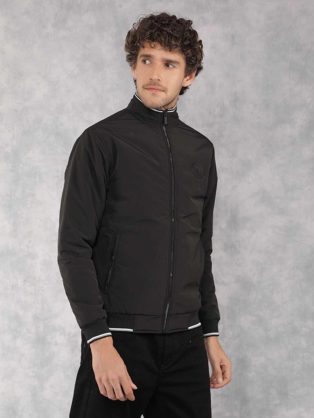 Black Bomber Jacket-Men Jackets-Crimsoune Club