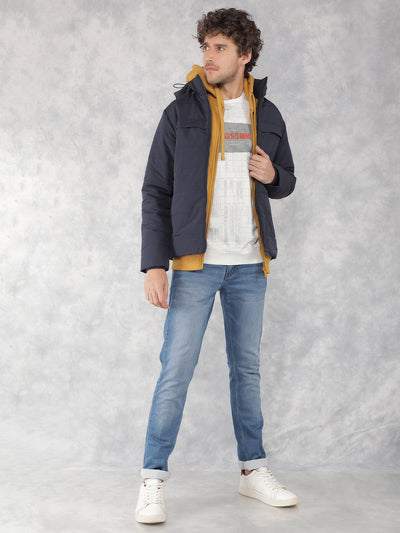 Navy Blue Padded Jacket-Men Jackets-Crimsoune Club