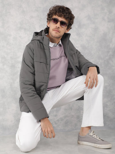 Grey Padded Jacket-Men Jackets-Crimsoune Club