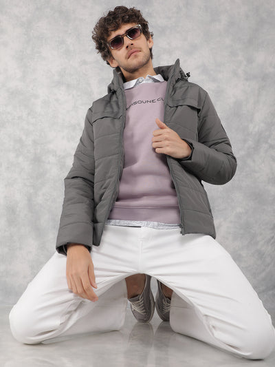 Grey Padded Jacket-Men Jackets-Crimsoune Club