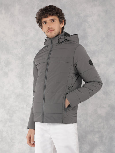 Grey Padded Jacket-Men Jackets-Crimsoune Club