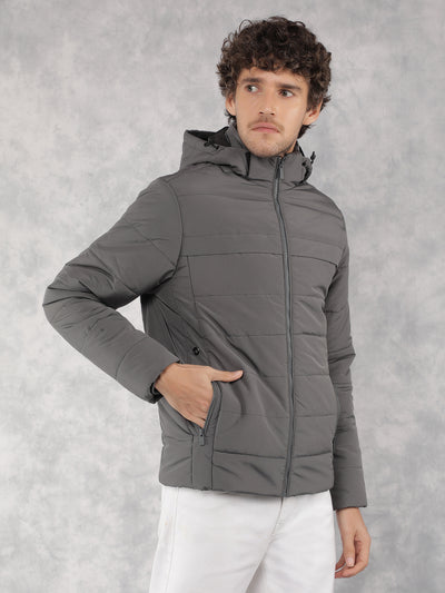 Grey Padded Jacket-Men Jackets-Crimsoune Club