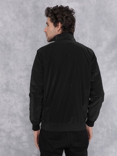 Black Bomber Jacket-Men Jackets-Crimsoune Club