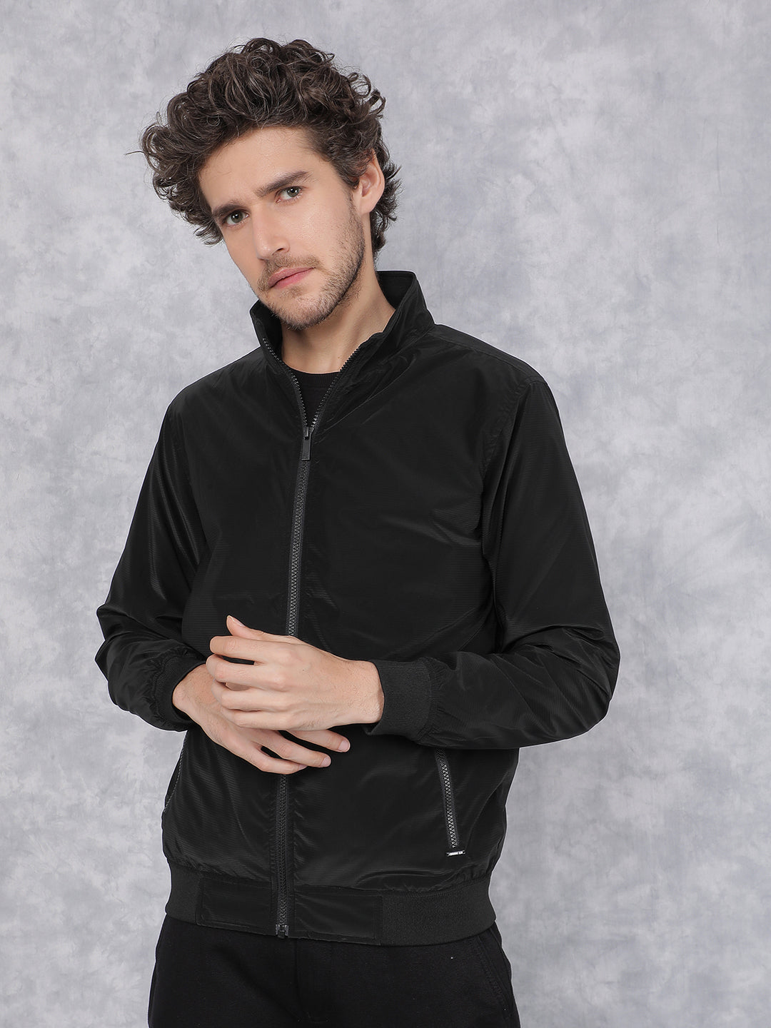 Black Bomber Jacket-Men Jackets-Crimsoune Club