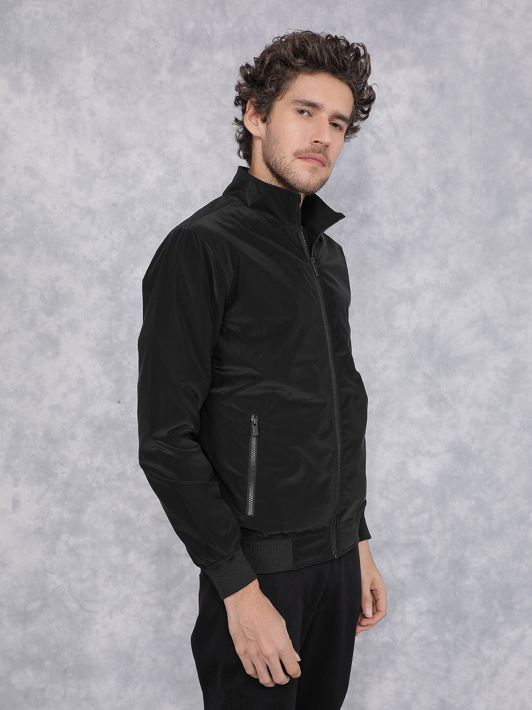 Black Bomber Jacket-Men Jackets-Crimsoune Club